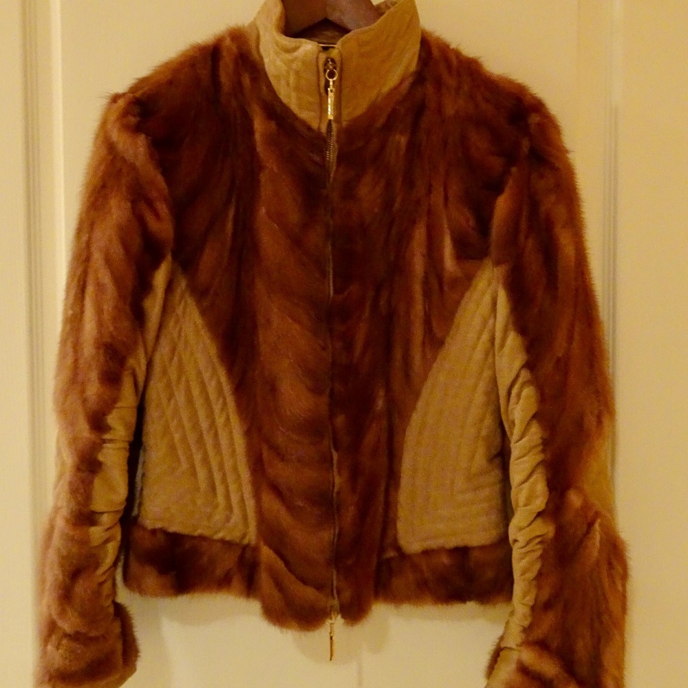 ROBERTO CAVALLI SUEDE AND MINK JACKET